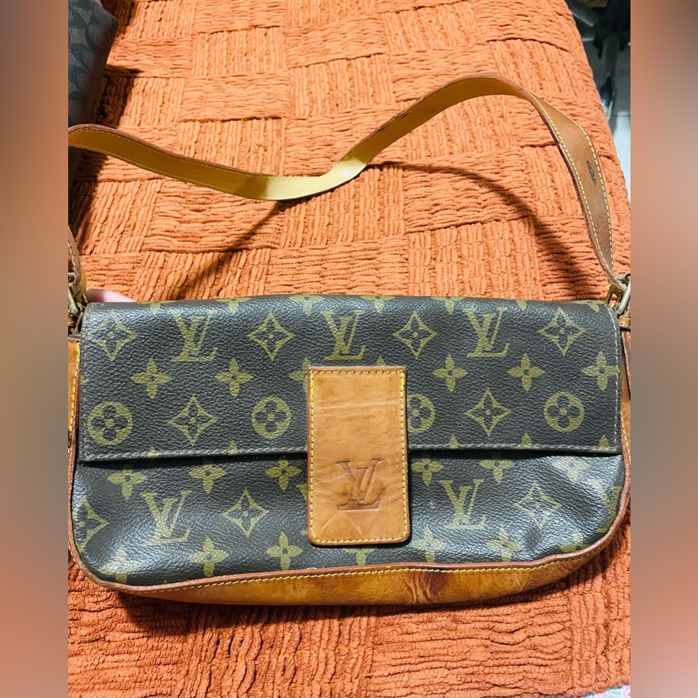 Black and Brown Monogram Shoulder Bag